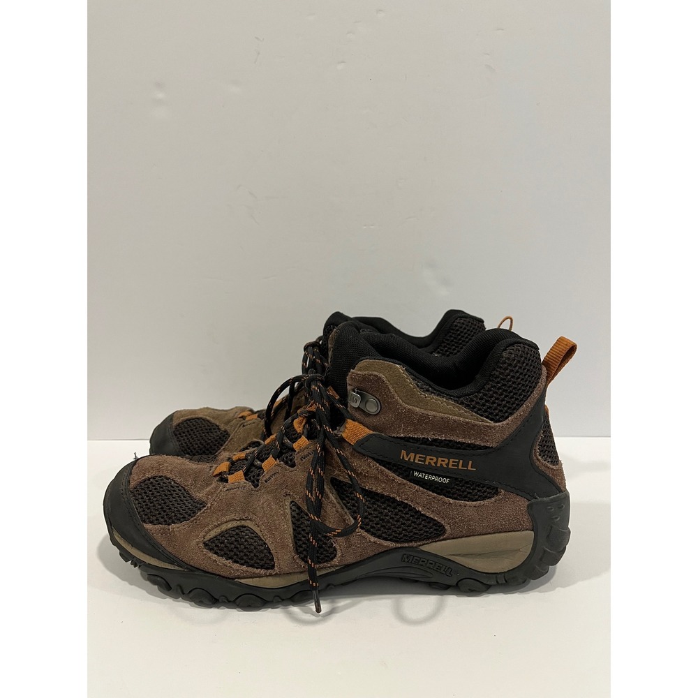 Merrell Alverstone Waterproof Mid Hiking Boots Mens 11 Brown Black J77375
